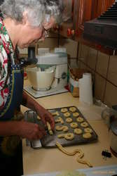 Mum making vanilla rings
