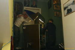 Bobby and Kjari working on the wurlitzer