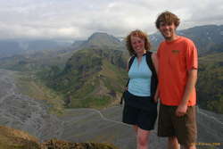 Unnur and I at the top of Valahnúkur
