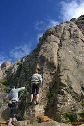 Bjöggi starting up the far left route.