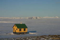 Coloured house in a colourless world
