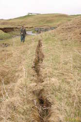Hydro plant pipe remains