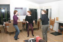 The girls get the dancing started