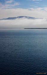 Esja sneaking around in the morning fog