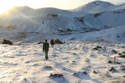Jonas and Iveta coming up to the cabin