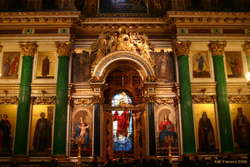 Malachite and stained glass