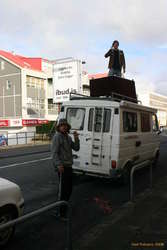 Craig and Eggert waiting for me to help with the couch
