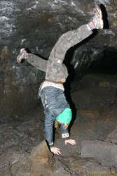 Dieke doing handstands