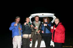 Hot chocolate and kleina back at the car.