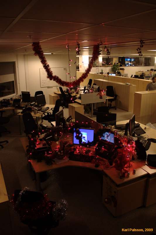 Someone didn't want to decorate the office