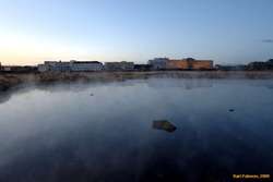 Misty pond near the University