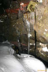 Lots of icicles around the entrance