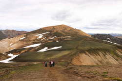 The crew crossing over from Brennisteinsalda