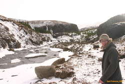 Ulfar walking up Fossá