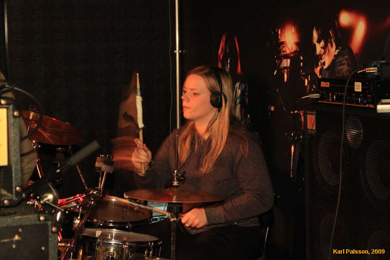 Ellen on drums