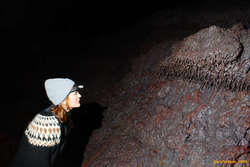 Eva looking at some straws