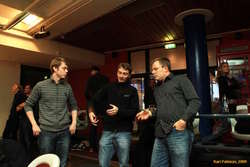 Ingvi, Axel and Pálmi discussing the finer points