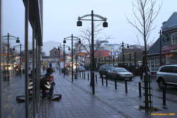 A grey day for busking