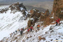 A rope on the steep section