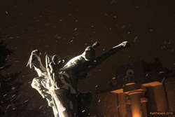 Struggle against the snow