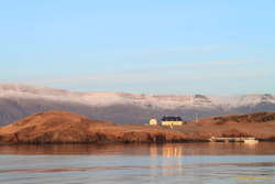 Sunset looking across to Viðey