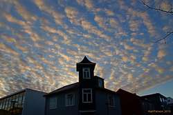 Fluffy clouds over Laugavegur