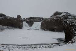 Hjalparfoss in winter