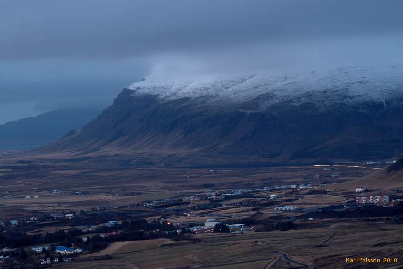 Dusk falling over Esja 