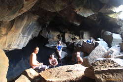 Karl, Logi, Christina and Tatja at Grjótagjá