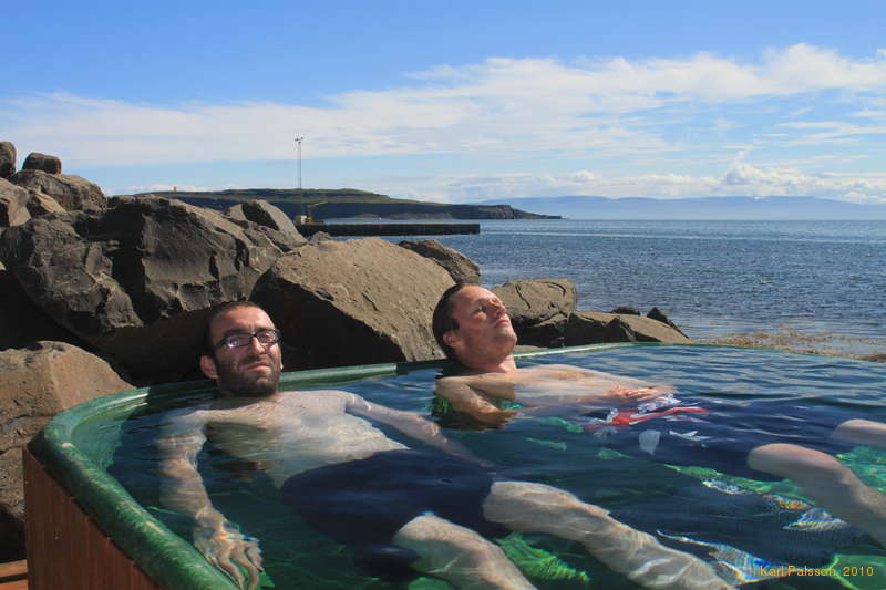 Roberto and I, relaxing at Drangsnes