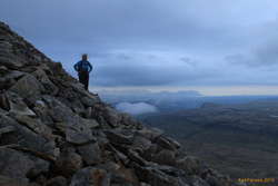 Steep and loose, Borgarnes in the distance