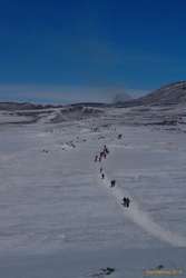The hordes on the path up to Baldvinskáli