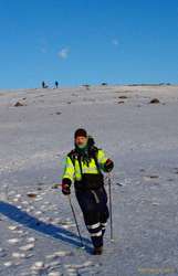 Vaidas strolling home under the rising moon