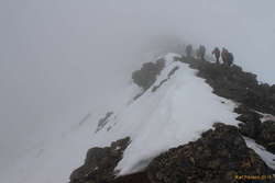 The ridge up to the top