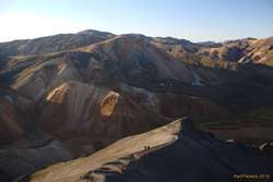 Logi and Laukki walking up Bláhnúkur