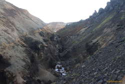 The lavafield ends at Grænagil