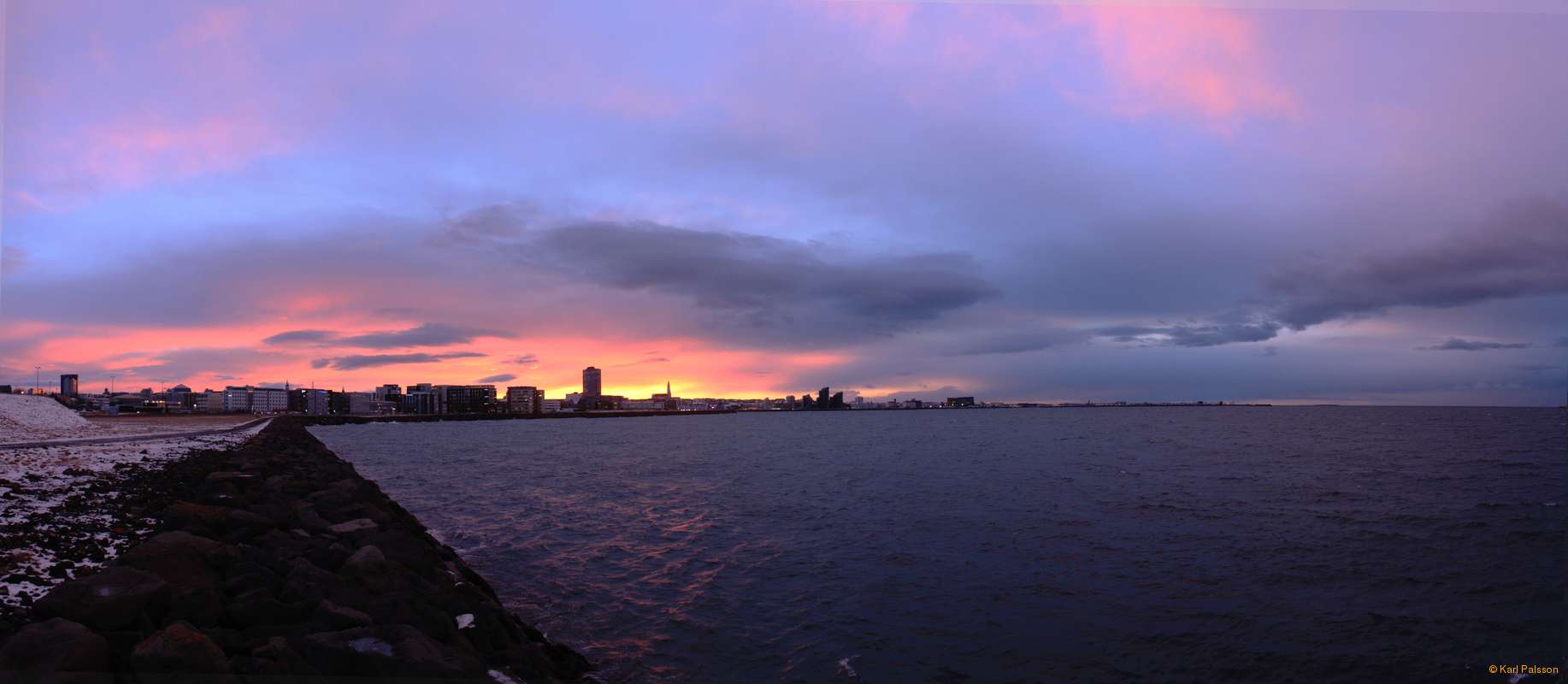Sunset over Reykjavik