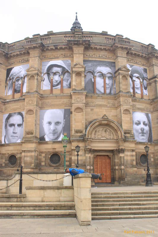 Oli planking for his cousins, some building near Teviot Place