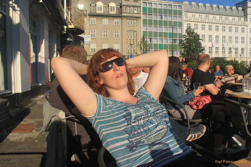 Kata soaking up some sun downtown