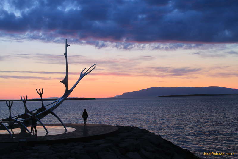 Around local midnight, summer solstice