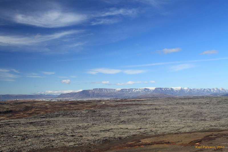 Across the lava towards Esja