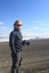 Viðar catches some rays