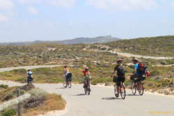 Biking into the sunshine