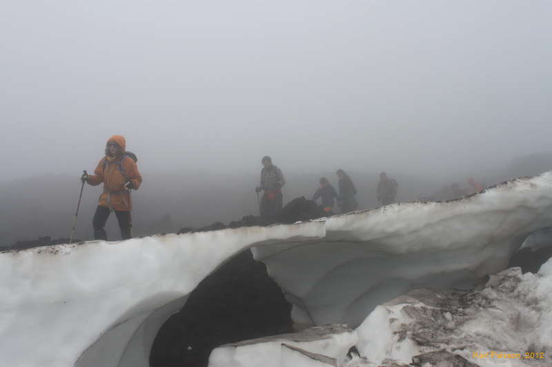 Snow around the crater