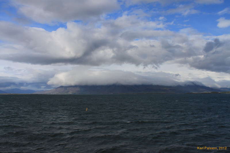 Choppy sea, cloudy esja
