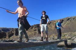 Christina, Abi and Gretar on the way to Glymur