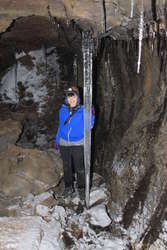Ewelina and the biggest icicle we found