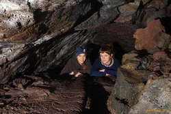 Maria and Eija in a tight hole