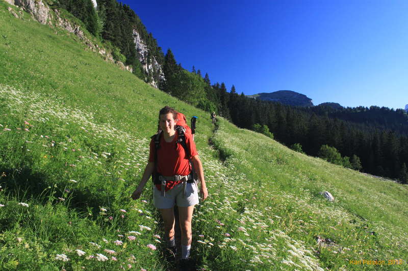 Charline approaching through the fields of Cicely