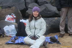 Iveta relaxing on the beach